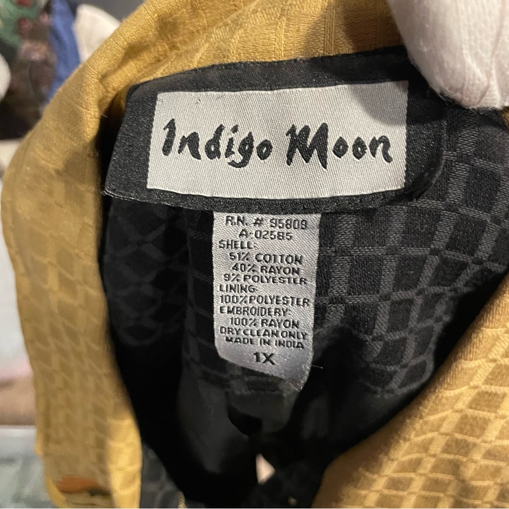 Cute Y2K celestial button mustard embroidered jac… - image 4